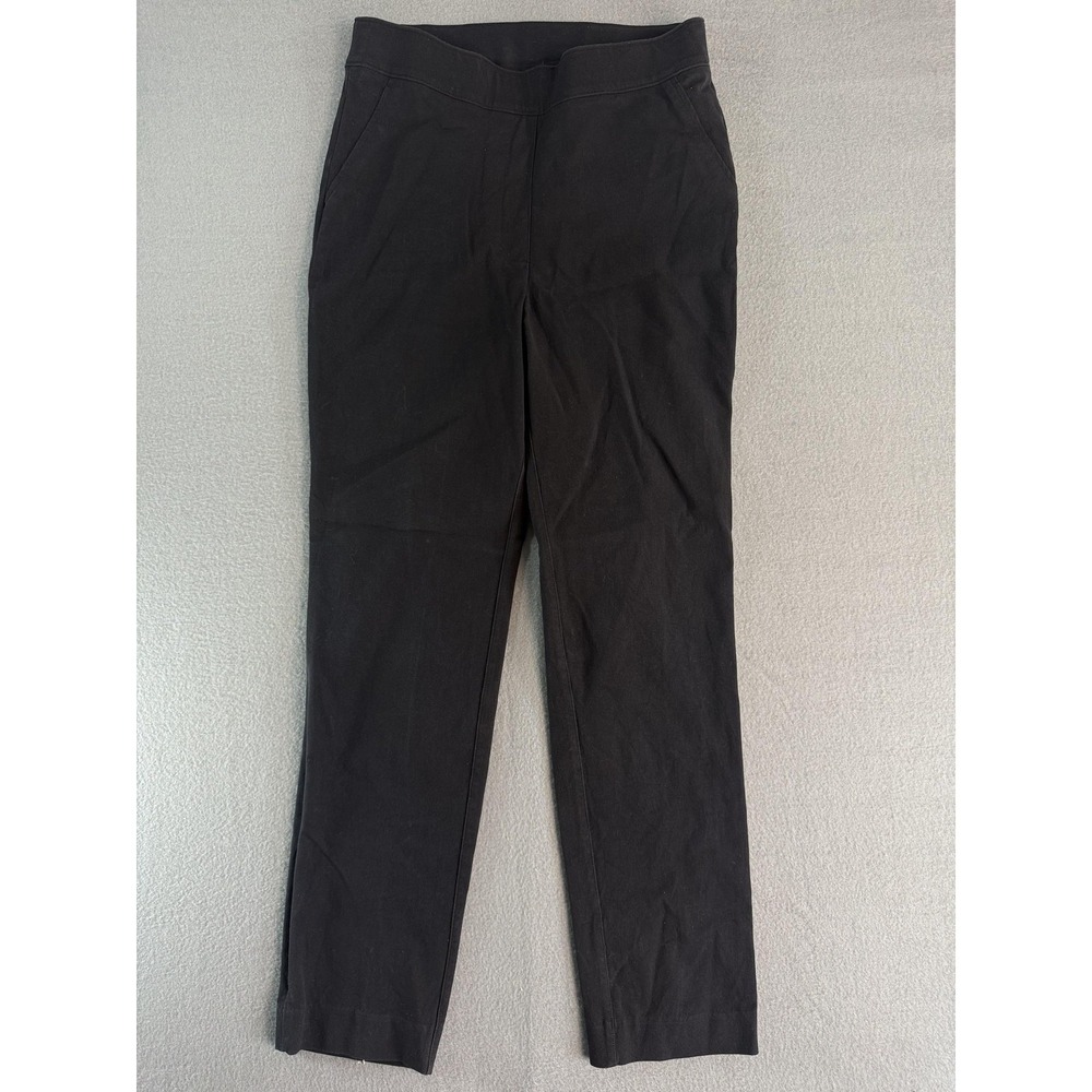 Spanx Pants Womens S Tall Black Ponte‎ Pull On Slim Stretch Shaping Polished